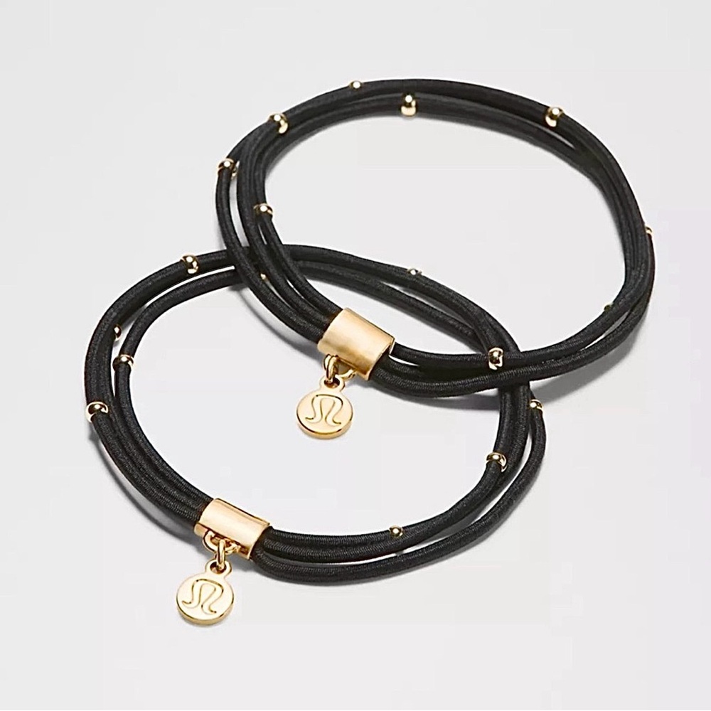 NWT/ lululemon 🍋  Black Charm Hair Elastics